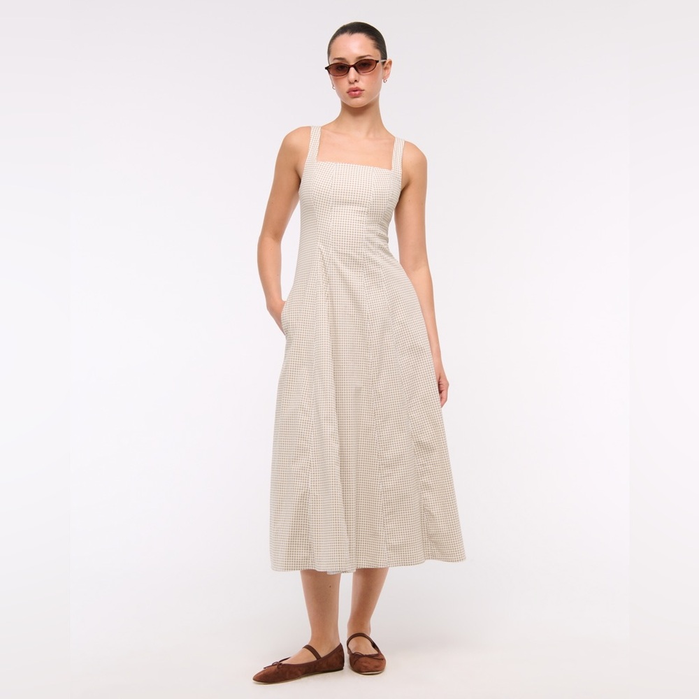 Abercrombie & Fitch Mila Midi Dress Linen Sz M